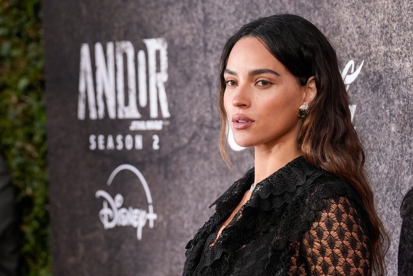 Adria Arjona arrives at a launch event of the second season of "Andor" on Monday, April 14, 2025, at the El Capitan Theatre in Los Angeles. (AP Photo/Chris Pizzello)