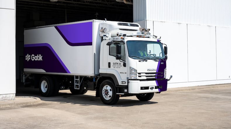 One of Gatik's class 6 autonomous trucks in operation (Photo: Business Wire)