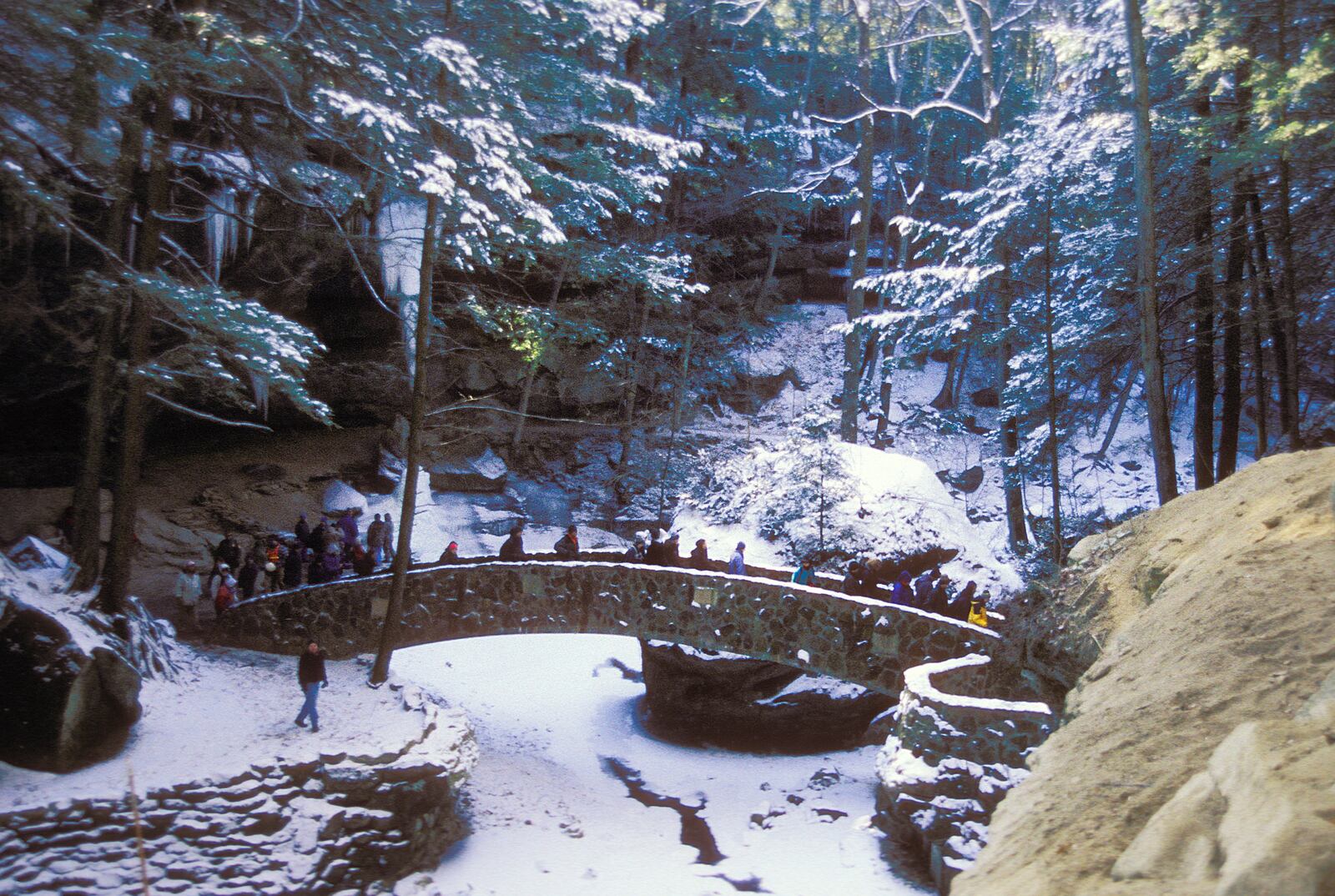 When winter weather hits the region, Hocking Hill's gorgeous rock formations, soaring cliffs, deep gorges and stunning waterfalls freeze to icy, crystal sculptures, making it one of the Buckeye State's most popular winter destinations. CONTRIBUTED