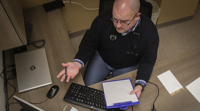 Kevin Baker, Premier Health APRN has done multiple telehealth appointments throughout the COVID-19 outbreak.