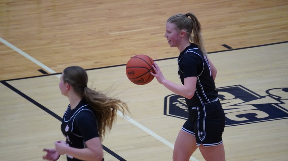 Lakota West’s Caroline Bayliff brings the ball up court against Fairfield on Wednesday night. CHRIS VOGT / CONTRIBUTED