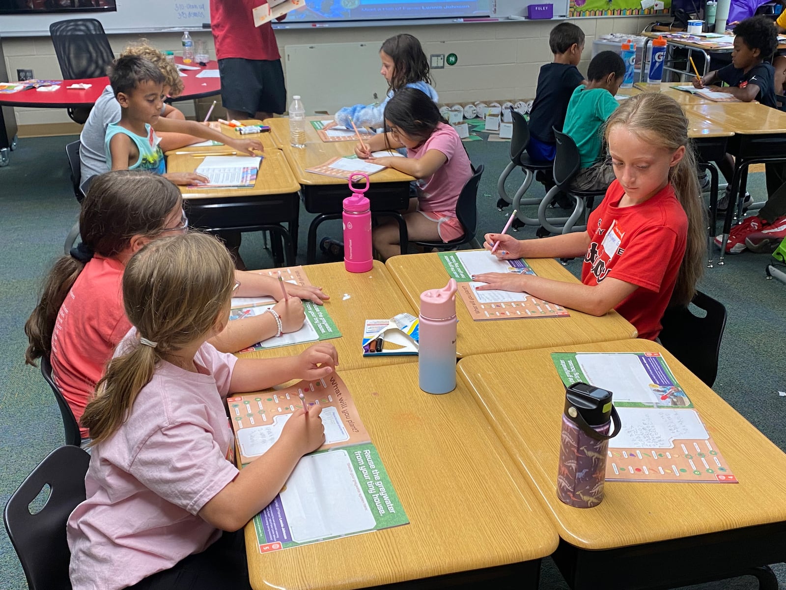 Students learned about farming and water irrigation during the Huber Heights City Schools STEM camp prototype module. Participants first sketched a prototype farm and water system in inventor logs, then brought their ideas to life by creating a 3D farmhouse.