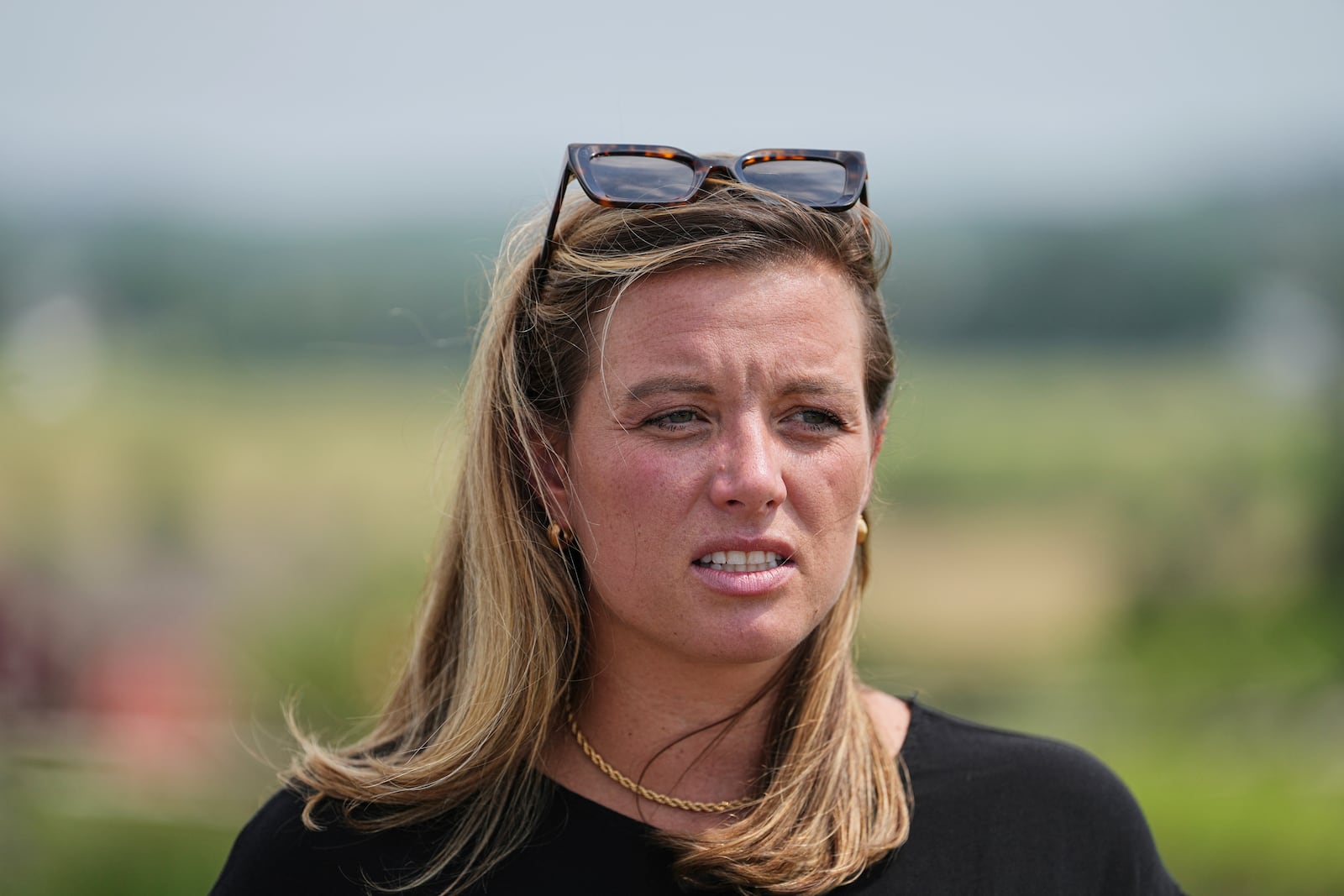 Shannon Keeler speaks during an interview with The Associated Press in Gettysburg, Pa., Thursday, July 17, 2025. (AP Photo/Matt Rourke)