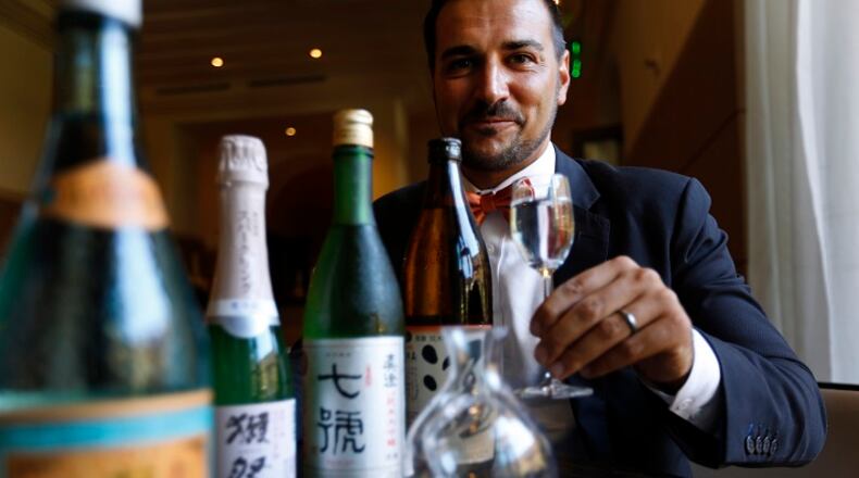 Roberto Loppi, beverage manager at The Montage in Beverly Hills, poses for a portrait on Oct. 7, 2015 at Scarpetta restaurant in Bevery Hills, Calif. Loppi is an expert and educator in all things sake, the Japanese wine. (Michael Robinson Chavez/Los Angeles Times/TNS)