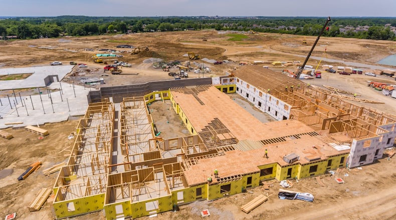 An aerial view of the Randall Residence of Centerville which will be located at the intersection of Sheehan and West Social Row roads, at the former site of the Rabold Farm.