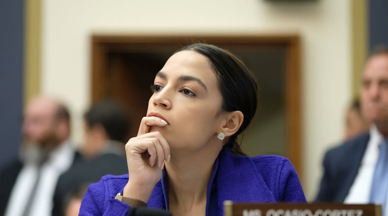 WASHINGTON, DC - APRIL 10: Rep. Alexandria Ocasio-Cortez (D-NY) listens during a House Financial Services Committee hearing on April 10, 2019 in Washington, DC. Seven CEOs of the countrys largest banks were called to testify a decade after the global financial crisis. (Photo by Alex Wroblewski/Getty Images)