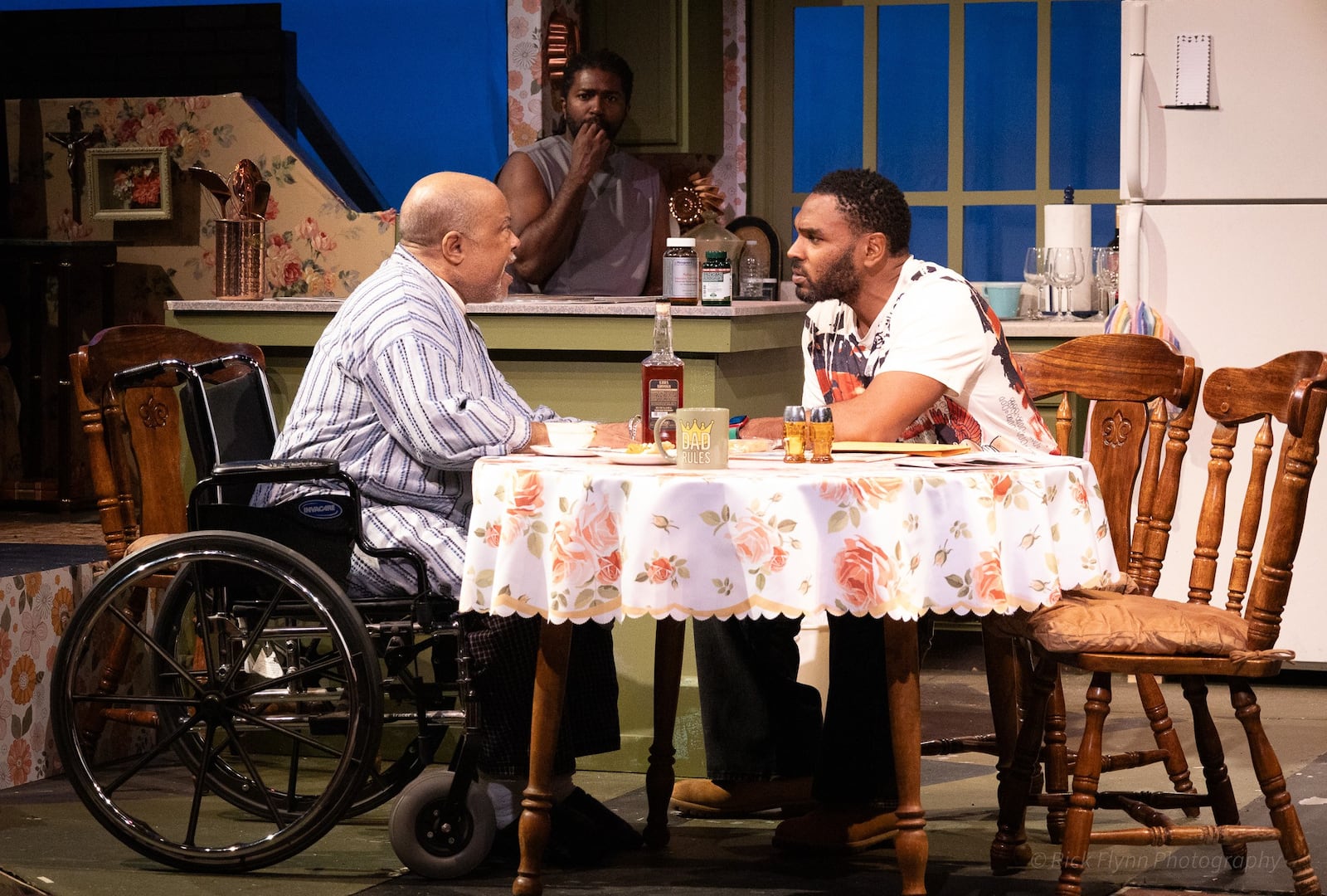 From left: Franklin Johnson (Walter "Pops" Washington), S. Francis Livisay (Oswaldo) and Shaun Diggs (Junior) in the Dayton Theatre Guild's production of "Between Riverside and Crazy." Photo by Rick Flynn