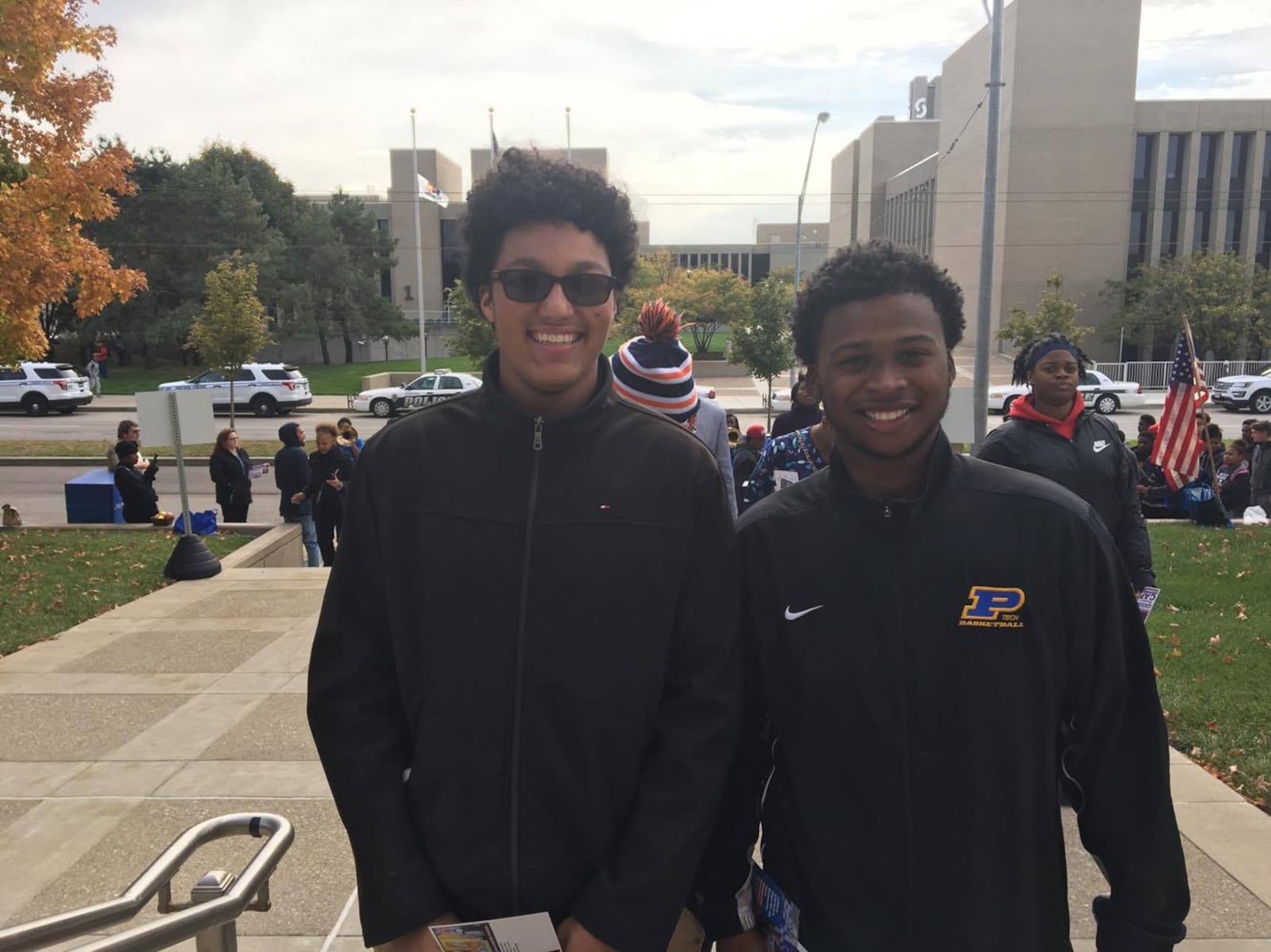 More than 150 Dayton high school students voted for the first time yesterday.  Photo: Bryan Stewart
