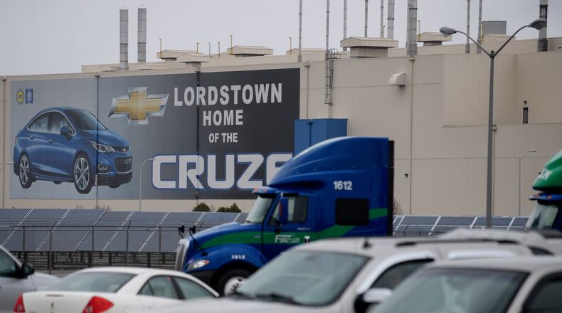LORDSTOWN, OH - NOVEMBER 26: An exterior view of the GM Lordstown Plant on November 26, 2018 in Lordstown, Ohio. GM said it would end production at five North American plants including Lordstown, and cut 15 percent of its salaried workforce. The GM Lordstown Plant assembles the Chevy Cruz. (Photo by Jeff Swensen/Getty Images)