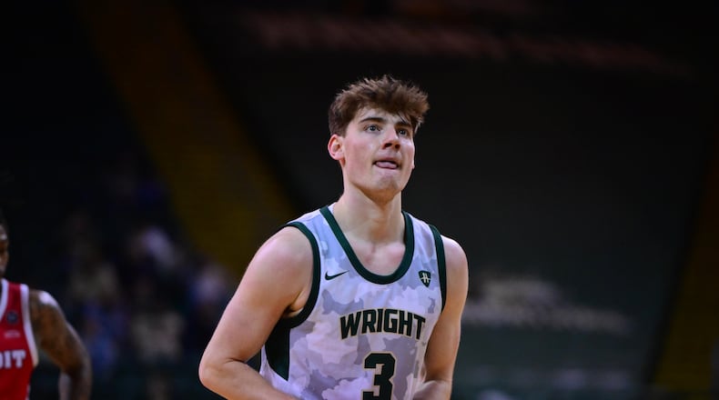 Wright State's Alex Huibregtse prepares to shoot a free throw during a game earlier this season. Huibregtse scored 20 points in the Raiders' win over Cleveland State on Thursday night. Joe Craven/Wright State Athletics