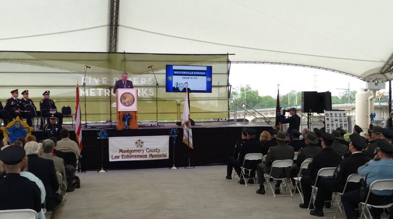 Montgomery County honored 38 fallen officers during a ceremony Friday morning. Photo courtesy Dayton Police Department.