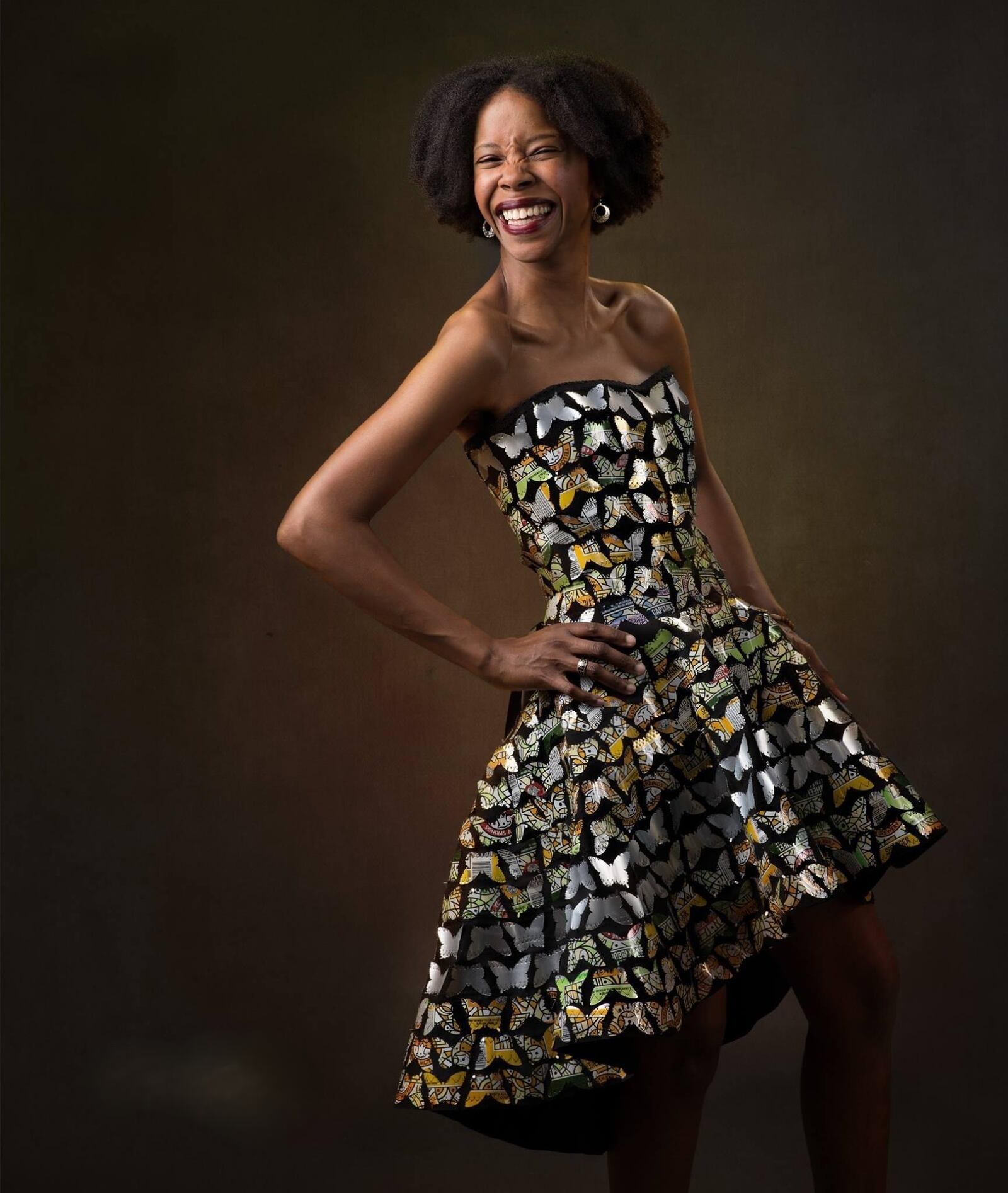 Lawanda Stonerock models one of Tracy McElfresh's dresses. CONTRIBUTED PHOTO/SUSAN GERTZ