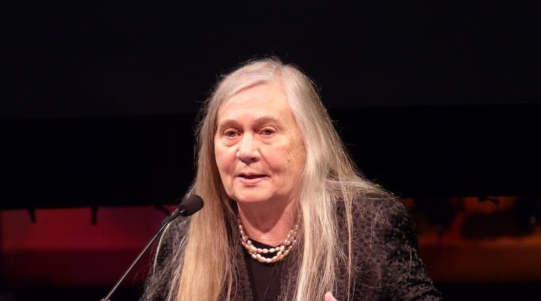 Novelist and essayist Marilynne Robinson receives the 2016 Richard C. Holbrooke Distinguished Achievement Award at the 11th Annual Dinner & Awards Presentation of the Dayton Literary Peace Prize at the Benjamin and Marian Schuster Performing Arts Center on Sunday, Nov. 20, 2016. CONNIE POST/STAFF