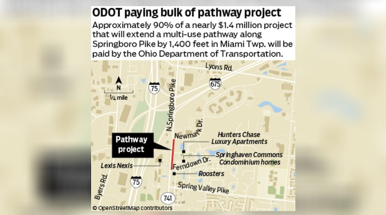 ODOT is paying more than $1.2 million toward a nearly $1.4 million pathway project in Miami Twp.