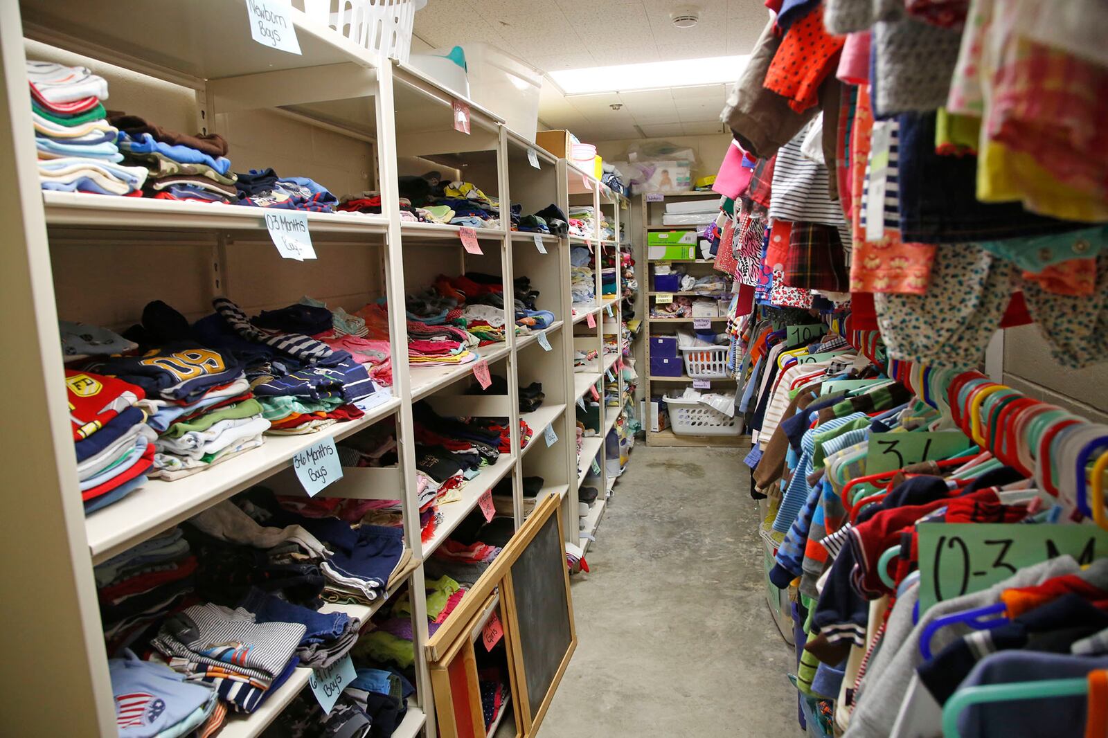 Donated childrens clothes at the Ohio Reformatory for Women which has the state's only prison nursery program that allows the babies of incarcerated women to stay with their mothers from birth to 36 months.  Participant moms must meet strict requirements to be included in the program and the maximum capacity is 24 inmates.   TY GREENLEES / STAFF