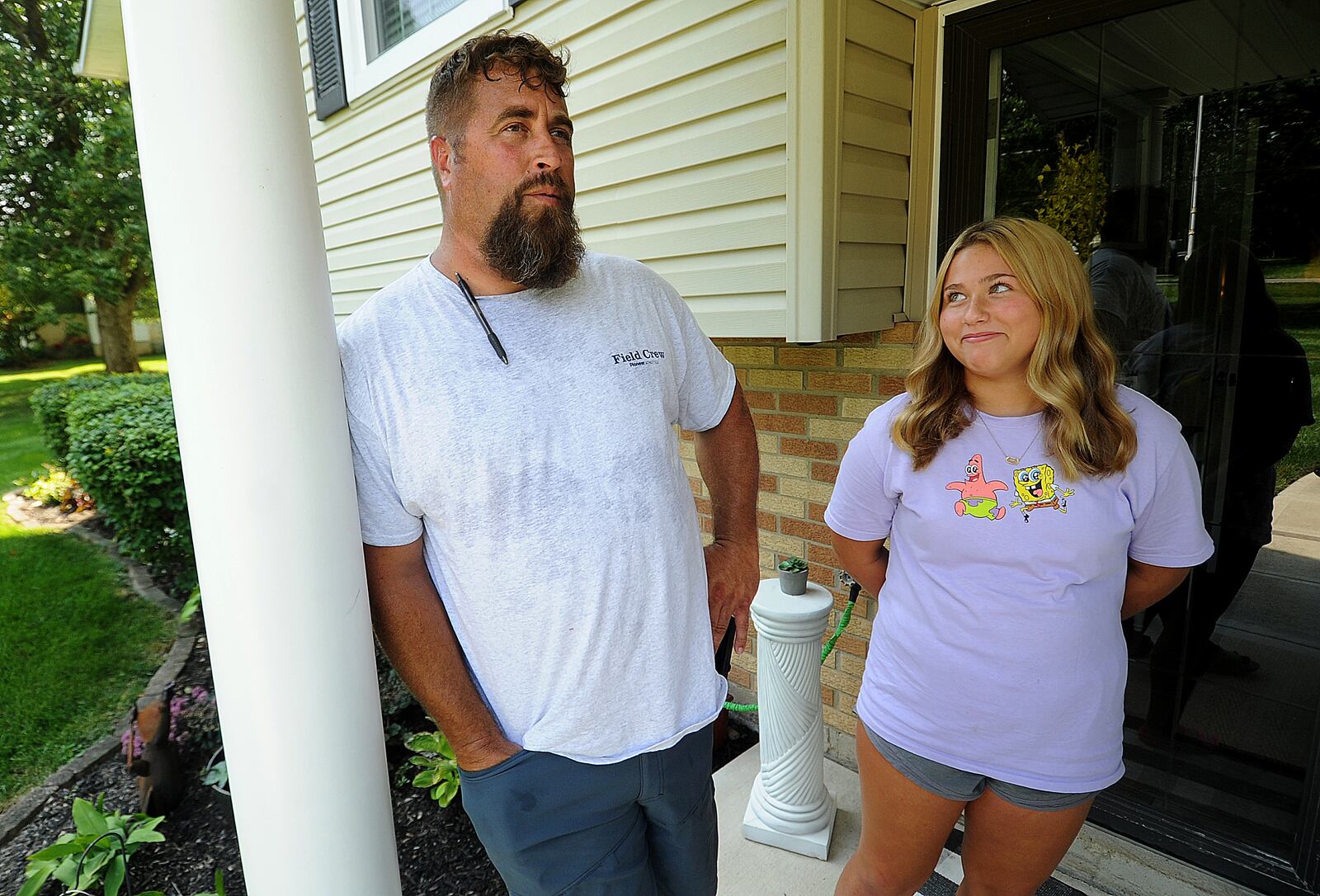 Vandalia resident Lance Hoop had his private well tested for forever chemicals in Butler Twp.’s first round of testing. He and his daughter Adilee live with the rest of their family on Frederick Pike. MARSHALL GORBY\STAFF