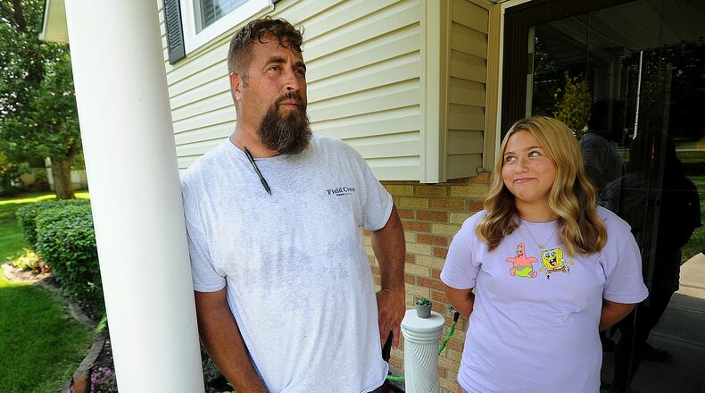 Vandalia resident Lance Hoop had his private well tested for forever chemicals in Butler Twp.’s first round of testing. He and his daughter Adilee live with the rest of their family on Frederick Pike. MARSHALL GORBY\STAFF