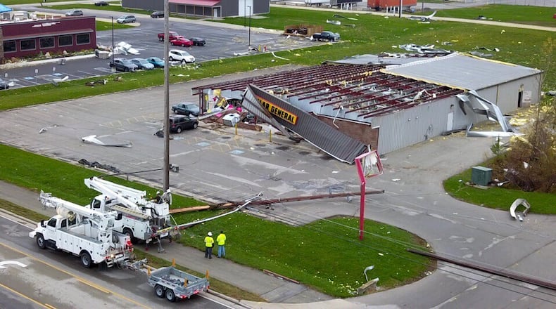 A Dollar General in Celina was among multiple businesses damaged in the tornado that hit Mercer County last November JAROD THRUSH / STAFF