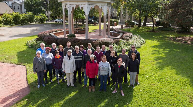 Monica Snow, far right in gray pants, with members of Preservation Dayton