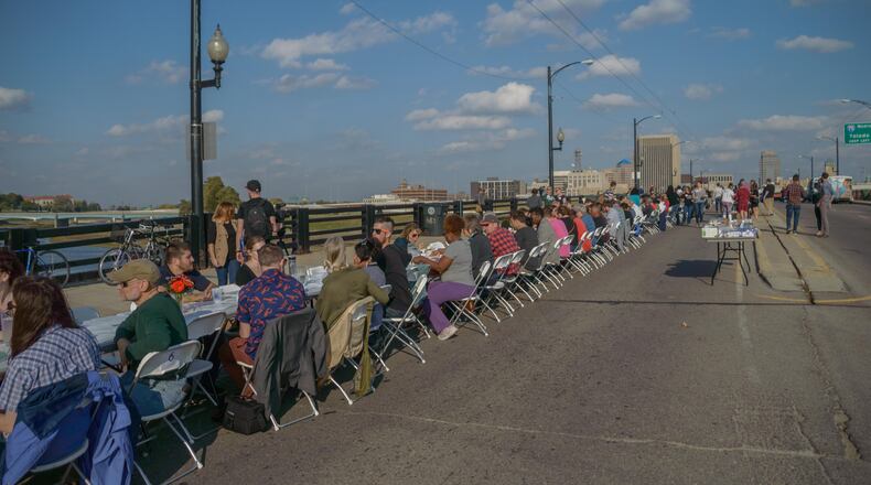 More than 500 Dayton residents gathered on the Third Street Bridge for conversation and a meal during The Longest Table event, which was held Saturday, Oct. 15. The concept was one of the winning projects at the UpDayton Summit.