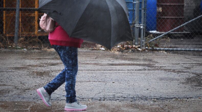 Rain and cold temperatures kicked off 2021 in Clark County. MARSHALL GORBY/STAFF