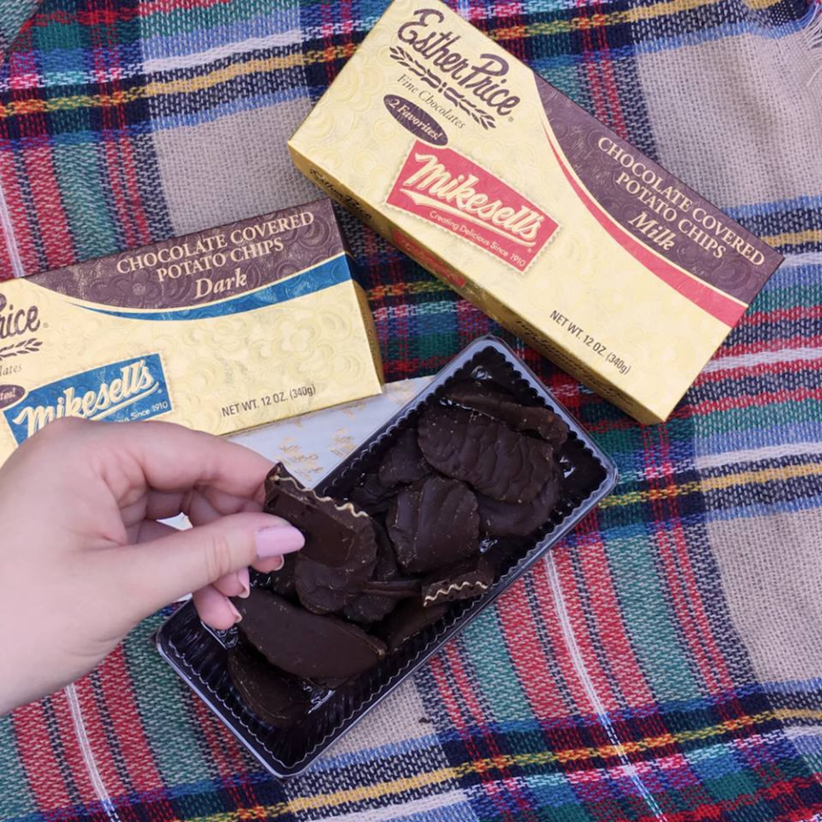 Grab chocolate covered Mike-Sells potato chips as a gift.