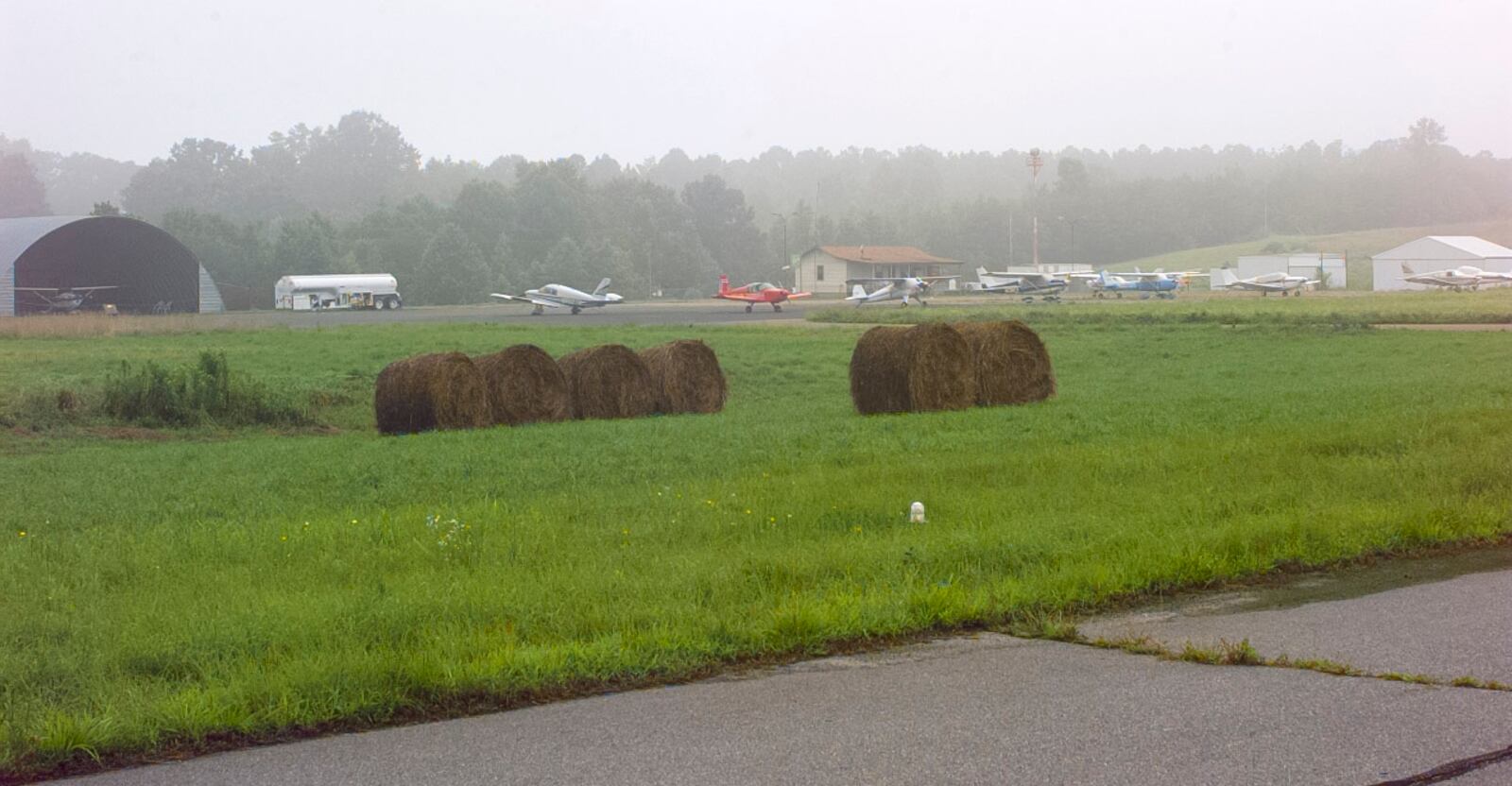 Pickens County Airport, Georgia, waiting for the fog to lift - 1997.