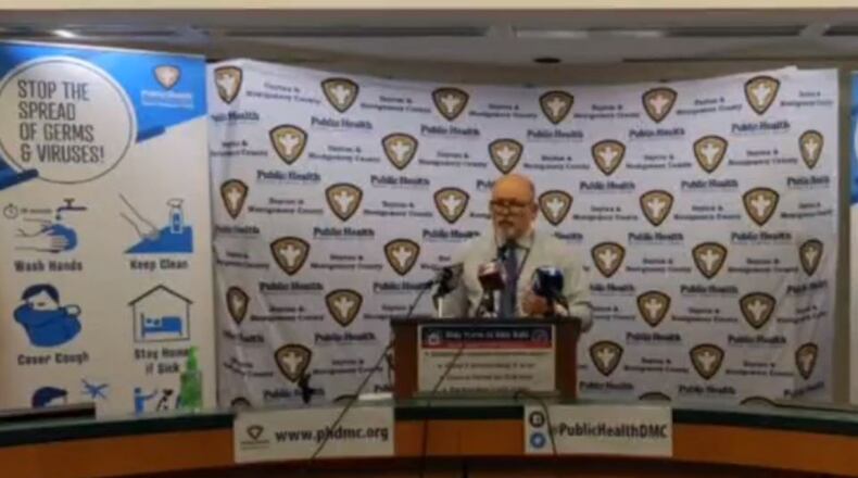 Health Commissioner Jeff Cooper of Public Health - Dayton & Montgomery County gives an update on the coronavirus situation Thursday, April 30, 2020.