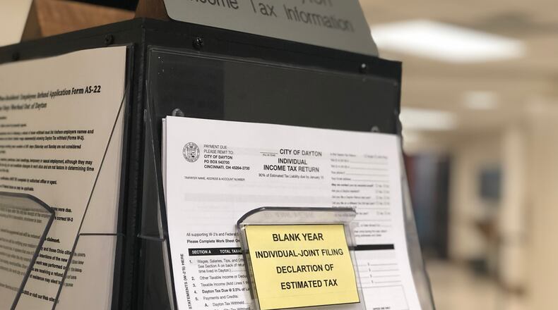 Tax forms are available at Dayton City Hall. CORNELIUS FROLIK / STAFF