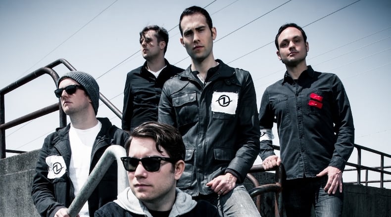 Middletown rock band Hawthorne Heights in 2014: (clockwise from left) JT Woodruff, Matt Ridenour, Eron Bucciarelli, Micah Carli and Mark McMillon. Today, Bucciarelli is CEO of Soundstr. CONTRIBUTED