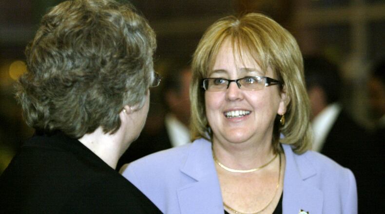 Debbie McDonnell, City of Fairborn Manager, at the Dayton Development Coalition Annual Meeting reception at the Benjamin & Marian Schuster Performing Arts Center in Dayton Thursday January 15.
