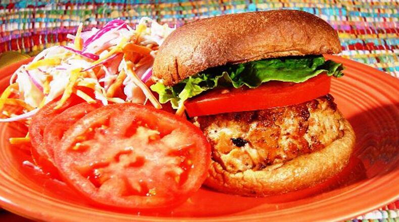 Southwestern Chicken Burgers with Quick Slaw are perfect for the end of summer. Contributed by Linda Gassenheimer/TNS
