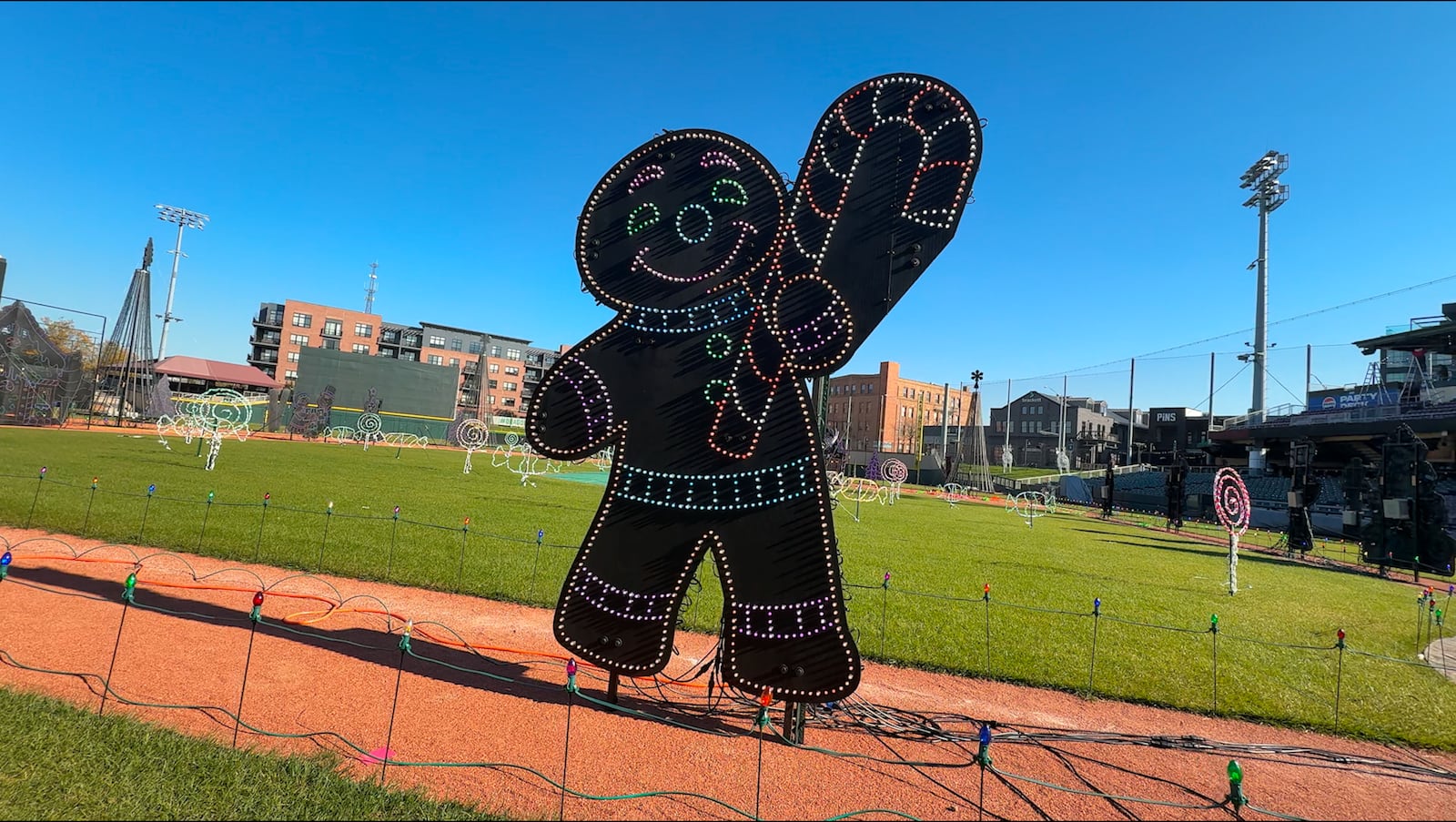 More than 1.1 million lights will usher in a new era of holiday entertainment for Dayton as Deck the Diamond opens at Day Air Ballpark Nov. 14 and continues through Jan. 3, 2026. DAVID SHERMAN/STFF