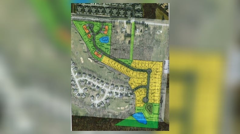 A map of the proposed development at Amberwood at Canterbury Trails in Beavercreek.
