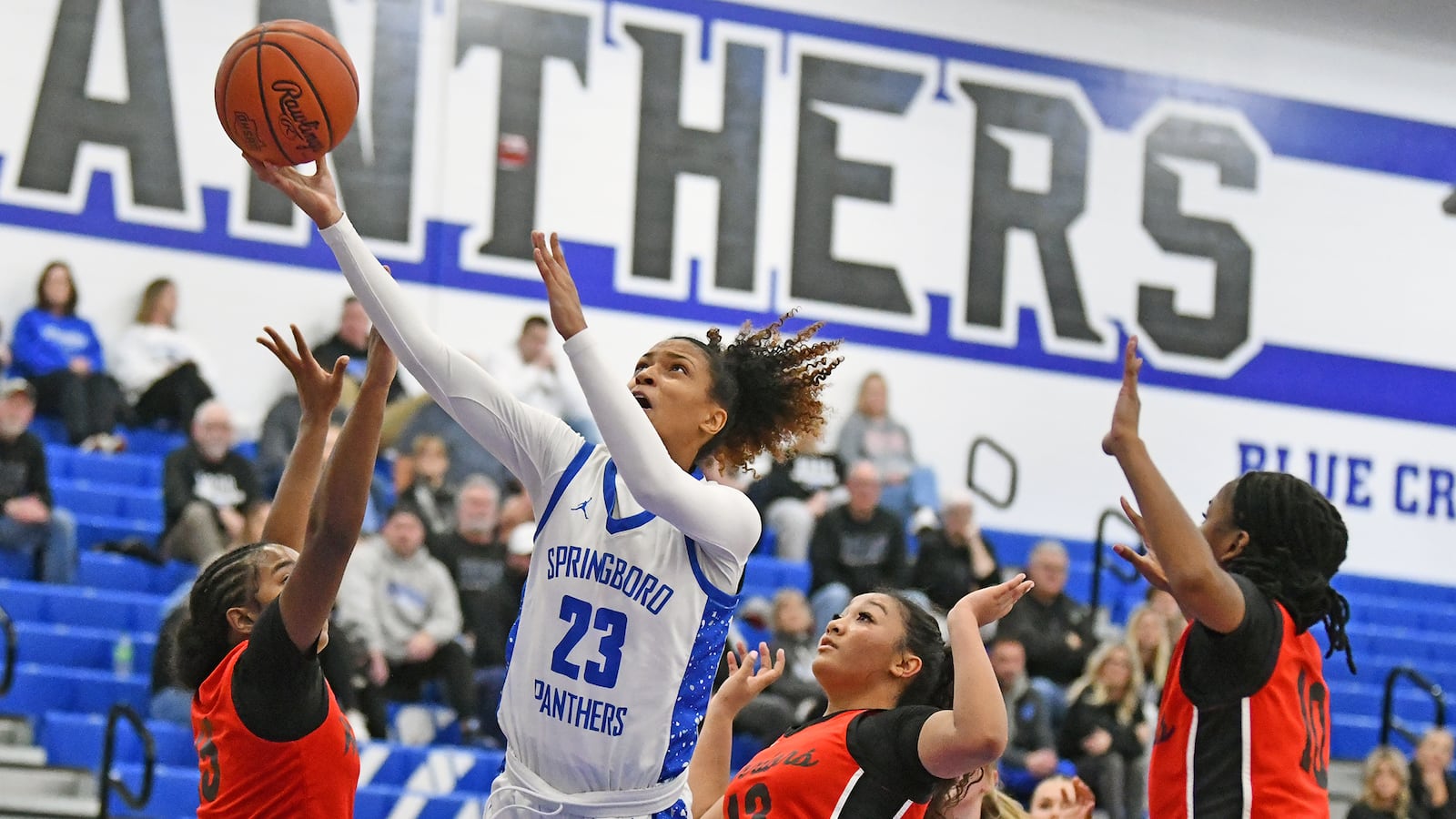 Springboro High School McKenzie Jones shoots the ball during their game against Wayne on Wednesday, Jan. 7 at Springboro. JEFF GILBERT / CONTRIBUTED PHOTO