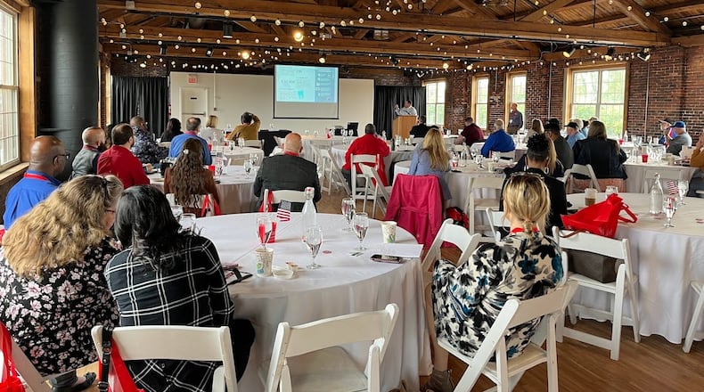The Montgomery County Veterans Services Commission held its annual meeting at Top of the Market in Dayton Tuesday. THOMAS GNAU/STAFF