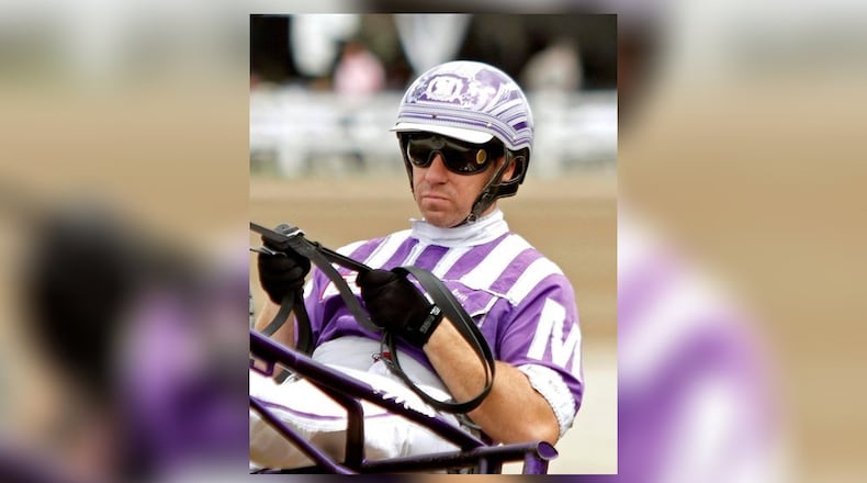 Harness driver Brett Miller, Hollywood Dayton Raceway’s leading driver and the winner of more than 8,400 races and $89.3 million in purse earnings. CONRAD PHOTO