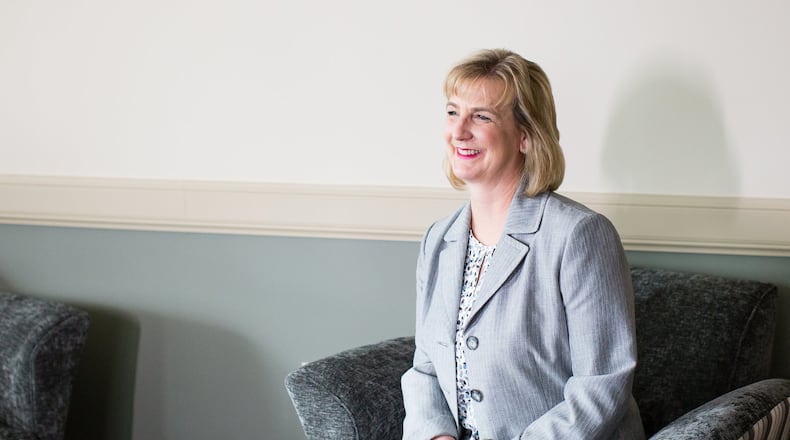Cheryl Schrader, Wright State University’s next president, sits in her office in Rolla, Missouri at the Missouri University of Science and Technology. Schrader will start her new job at Wright State in July.