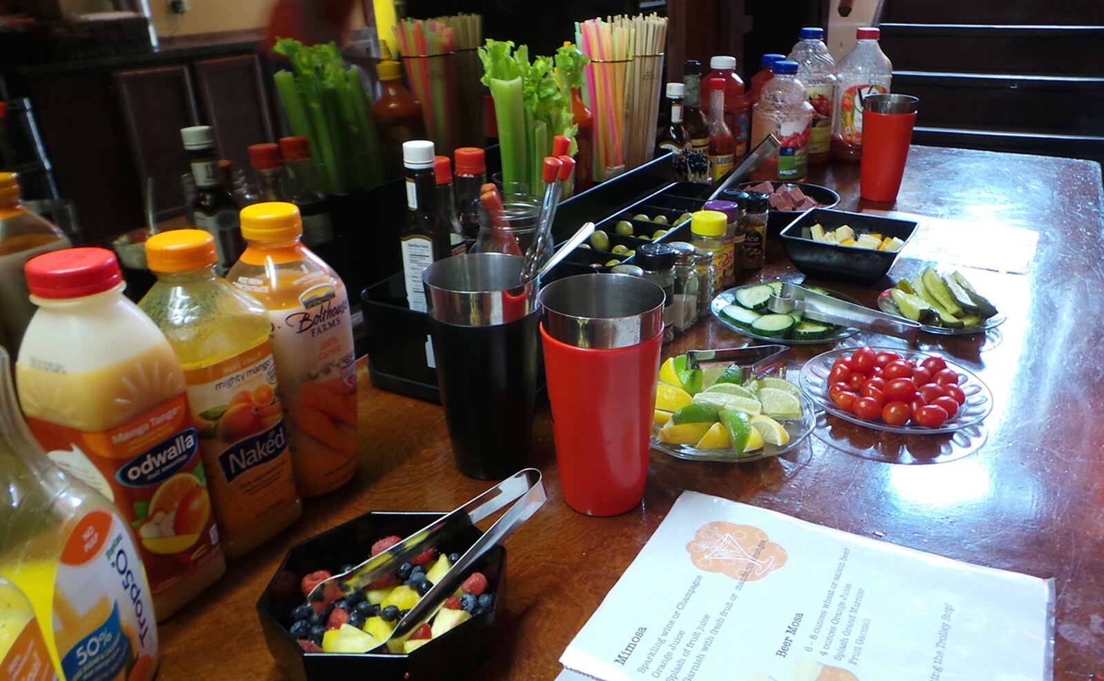 The Trolley Stop bloody Mary and mimosa bar. ALEXIS LARSEN/CONTRIBUTED