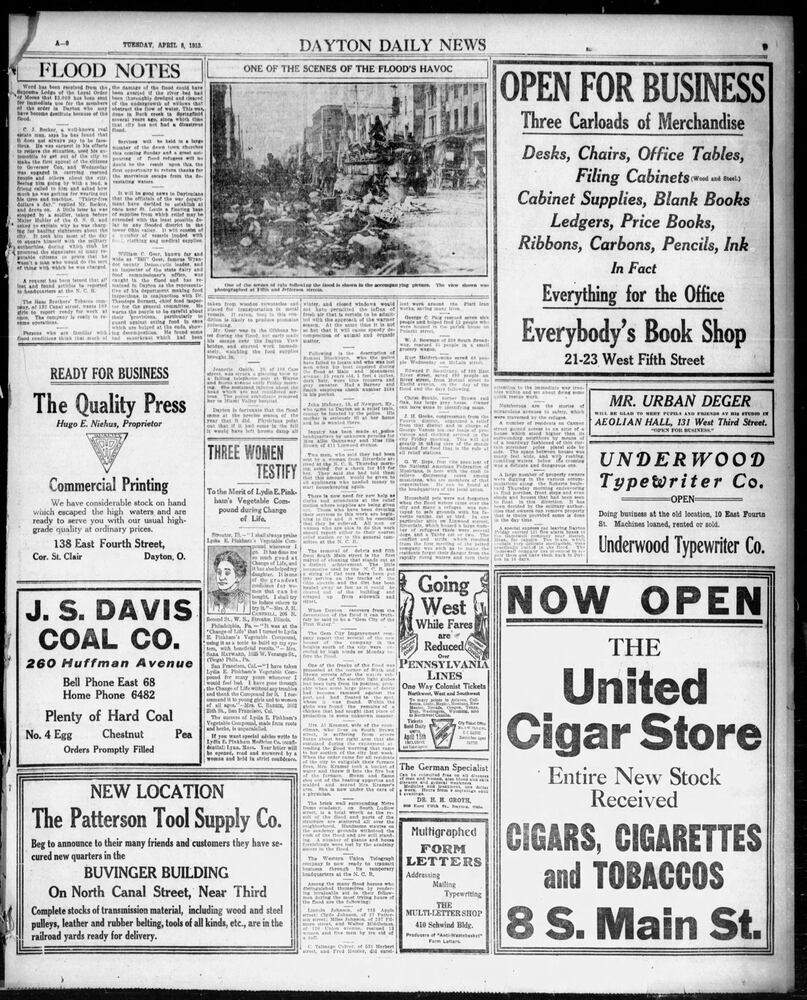 Dayton history pages 1913 Flood