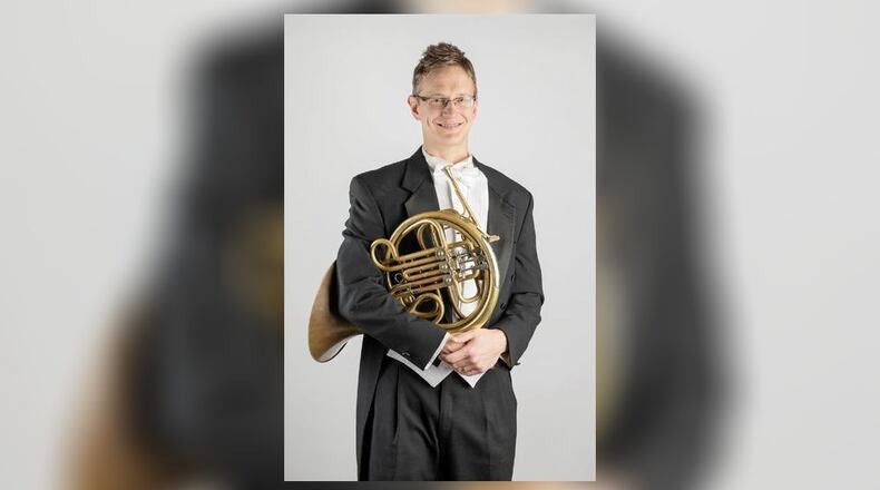 Dayton Philharmonic Principal Horn Aaron Brant will be highlighted during a performance of Richard Strauss' "Horn Concerto No. 2 in E-flat major" within the DPO Masterworks presentation of "Mozart's Jupiter Symphony." CONTRIBUTED