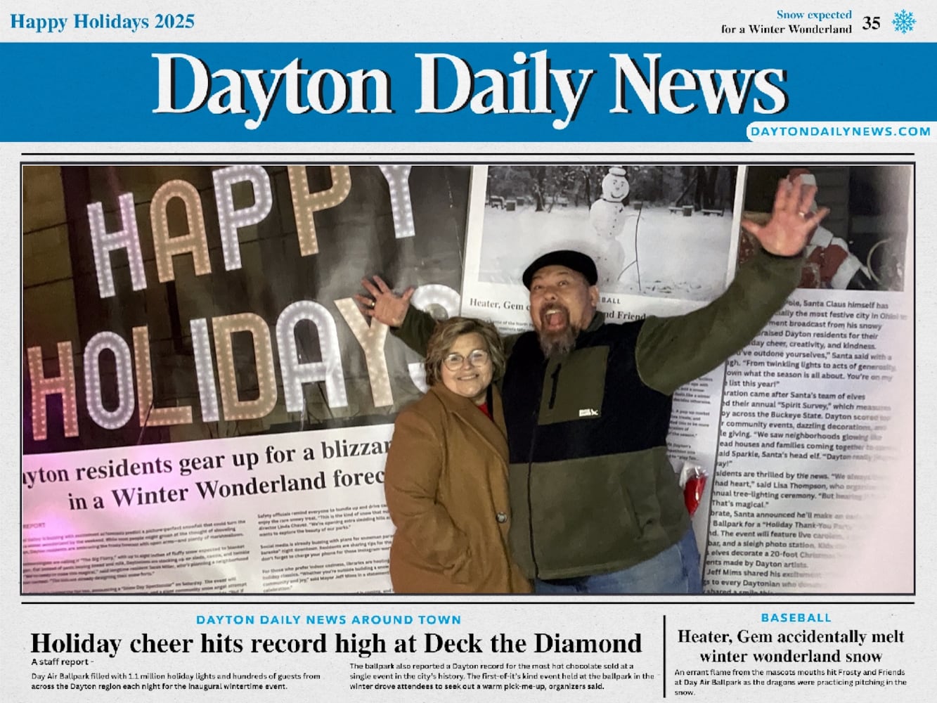 "Front Page News" photobooth at Deck the Diamond