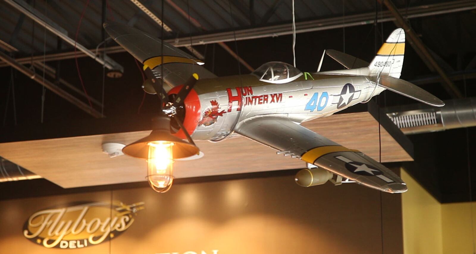 P-47 scale model at the new Flyboys Deli in Beaverceek.  TY GREENLEES / STAFF