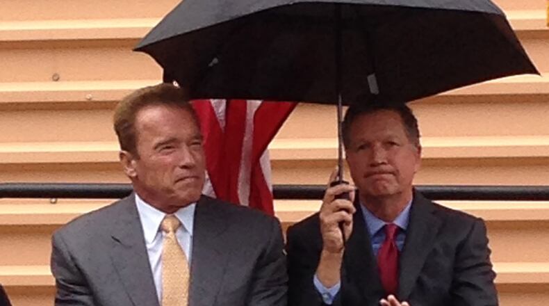 Former California Gov. Arnold Schwarzenegger and Ohio Gov. John Kasich are long-time friends and allies.