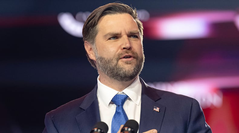 Vice President JD Vance speaks during Turning Point USA's AmericaFest 2025, Sunday, Dec. 21, 2025, in Phoenix. (AP Photo/Jon Cherry)