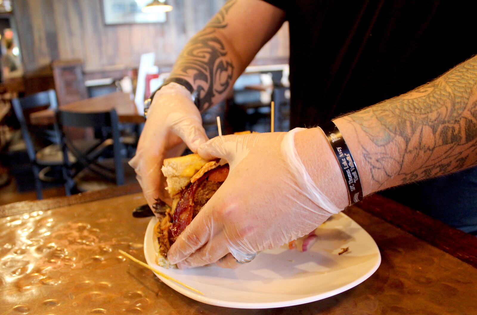 Can you handle this Monster?  Wandering Griffin's Monster Burger is more than 2 pounds of cheese, meat and more cheese and meat.