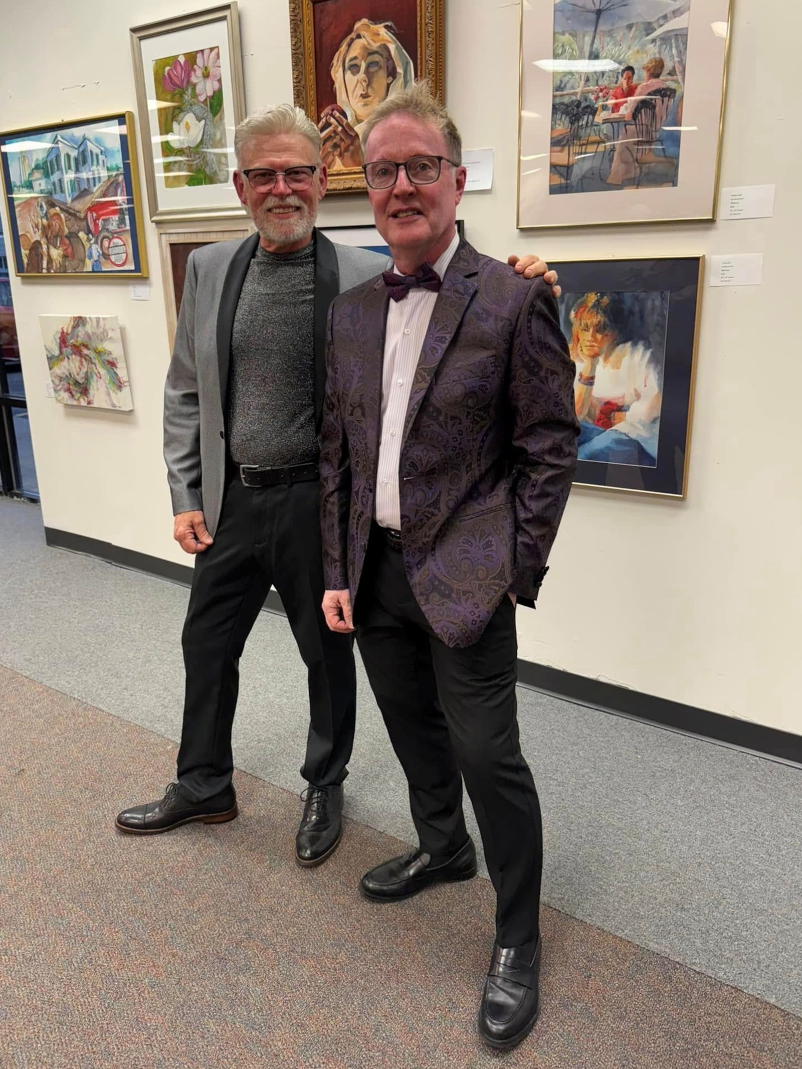 David Fair (R) with his friend Jack Keaton at the Designer Showhouse kickoff gala on April 26, 2025. Keaton is the owner of the Fairborn home. CONTRIBUTED