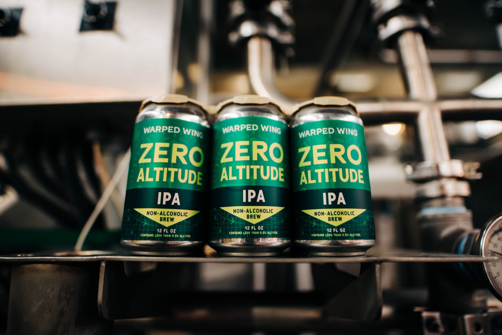 Warped Wing Brewing Co. has released its first non-alcoholic beer. Zero Altitude IPA contains less than 0.5% alc/vol and is pasteurized to ensure quality and safety (WARPED WING BREWING CO.).