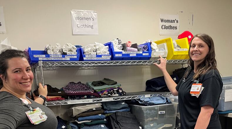Pictured: Christine Sullivan, Miami Valley emergency trauma center technician and Erica Rosner, RN, clinical nurse educator.