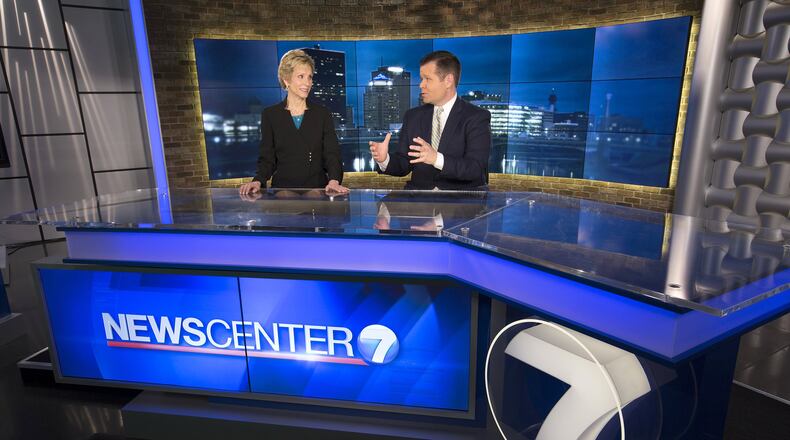 Cheryl McHenry began her career with WHIO-TV in 1981 and became a main anchor in 1991. James Brown has been with WHIO-TV nearly 17-years working as a morning and noon anchor at the start and joining McHenry as a main anchor in 2009. TY GREENLEES / STAFF